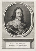 KG 12600
<br/>
Portret van Karel I, koning van Engeland.
<br/>
<em>Picart, Bernard (1673-1733)</em>